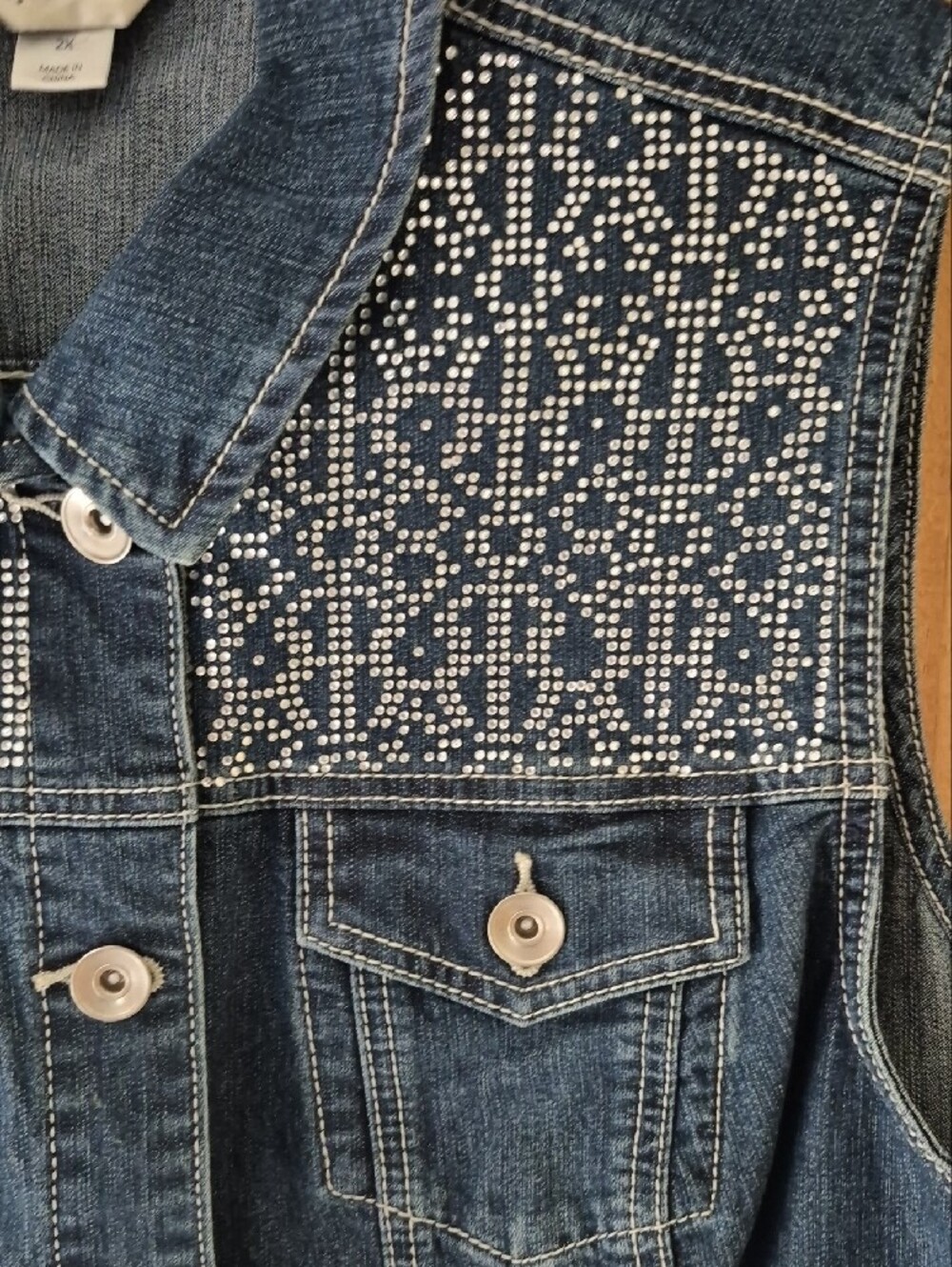 CJ Banks Dark Blue Denim Vest - Picture 4 of 6